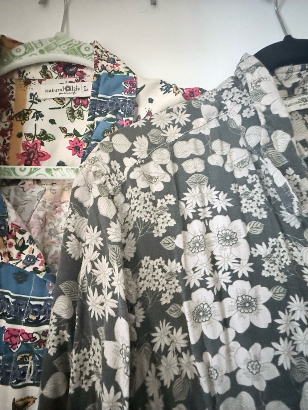 Lot of 2 Natural Life Floral Button-Front Tunic Dresses - Picture 2 of 2